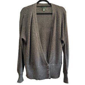 Lauren Ralph Lauren Men’s Size XL 4 Button Gray Long Sleeve 100% Cotton Cardigan